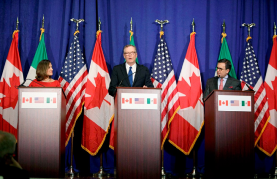 Canadian Foreign Minister Chrystia Freeland, U.S. Trade Representative Robert Lighthizer and Mexican Economy Minister Ildefonso Guajardo (L-R) spent more than a year negotiating the modernization of the trilateral trade deal. // File Photo: Mexican Government.