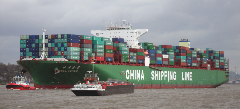 The Chinese container ship CSCL Venus is pictured above. // File Photo: Buonasera via Creative Commons.