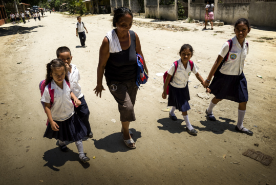 Honduran Children walking
