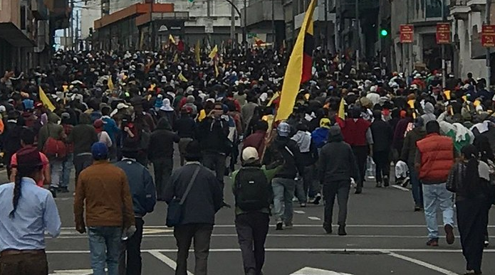 In recent weeks, citizens have taken to the streets in several countries in Latin America and the Caribbean. A protest last month in Ecuador is pictured above. // Photo: Voice of America.