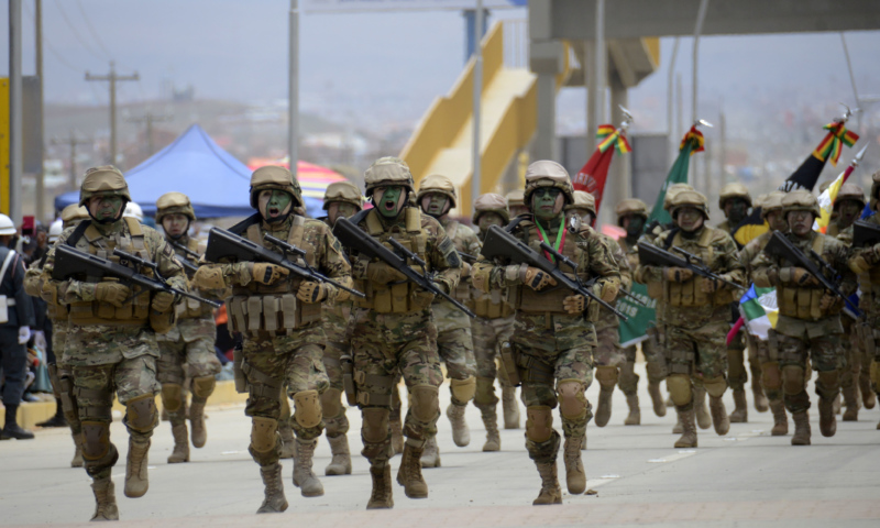Around the region, militaries are getting pulled back into politics as social unrest has increased this year, Adam Isacson writes in the issue. Bolivia's military is pictured above. // File Photo: Bolivian Government.
