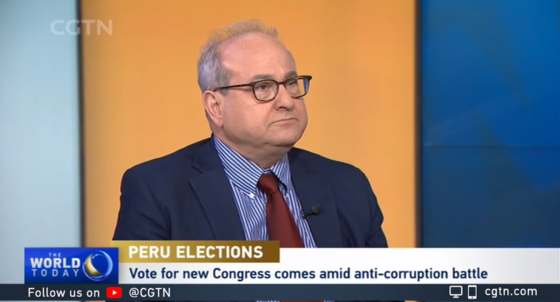 Michael Shifter in interview with CGTN discussing Peru's new congress