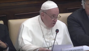 Pope Francis participating in the forum