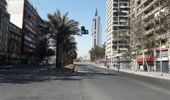 A photo of empty streets in Santiago, Chile. // Photo: Municipality of Santiago.