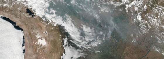 Amazon deforestation hit an 11-year high in 2019. A satellite image showing fires in the Brazilian Amazon in August 2019 is pictured above. // Photo: NASA.