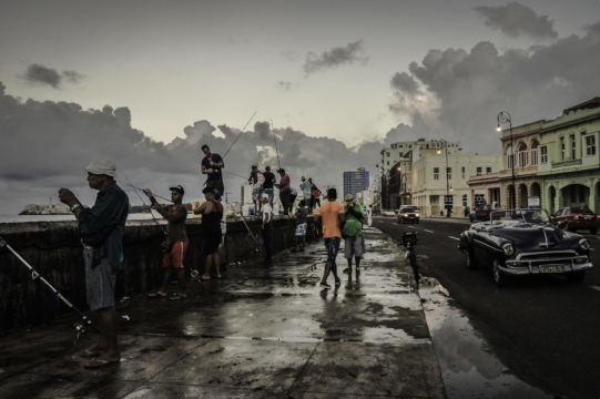Fishers at the bay. Havana, Cuba.