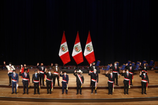 Pedro Castillo and his cabinet of ministers