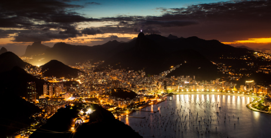 Panorama of Rio de Janeiro at night
