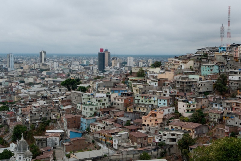 Latin American cities have seen a mixed urban growth. High rises and slums are present in most major cities. In Ecuador, impoverished slums are prominent in Quito and Guayaquil.
