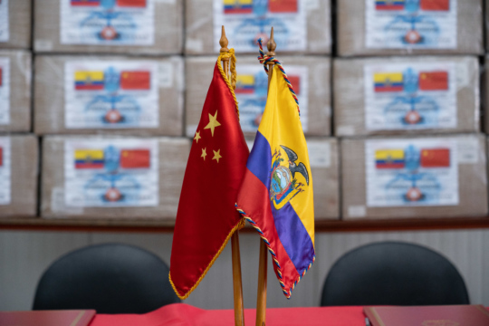 China and Ecuador Flags