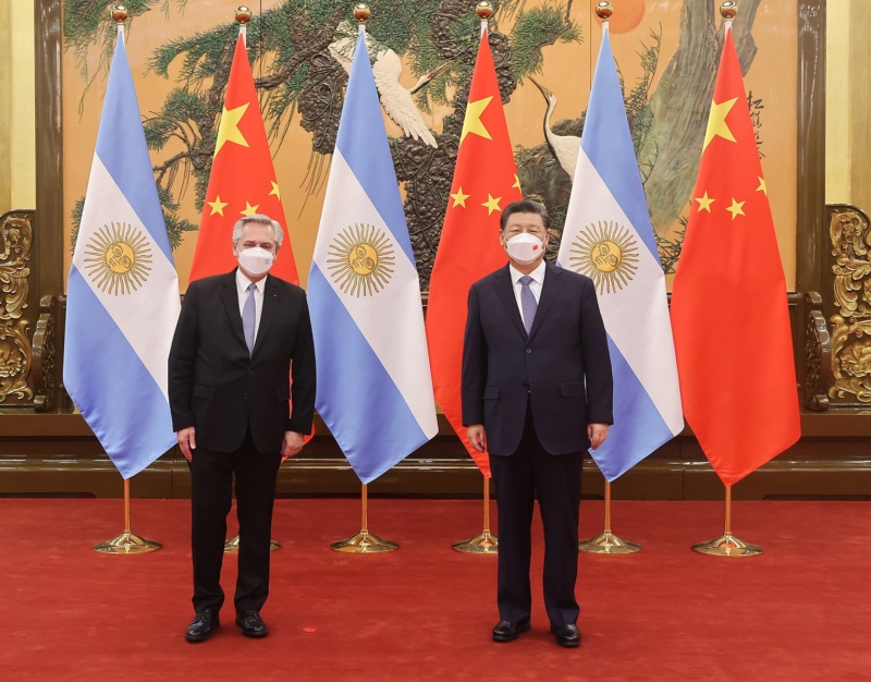 Photo of Alberto Fernández and Xi Jinping