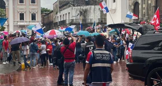 Demonstrators in Panama.