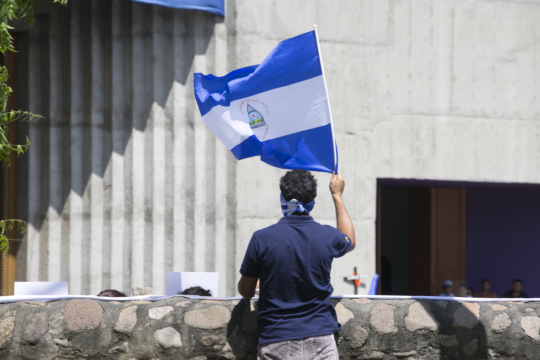 Foto de una manifestación en Nicaragua en 2019