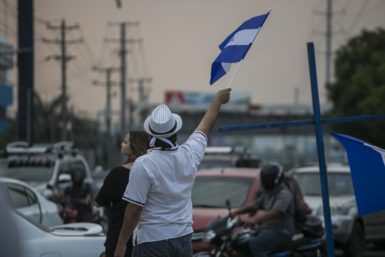 Foto de manifestantes en las protestas en Nicaragua de 2018